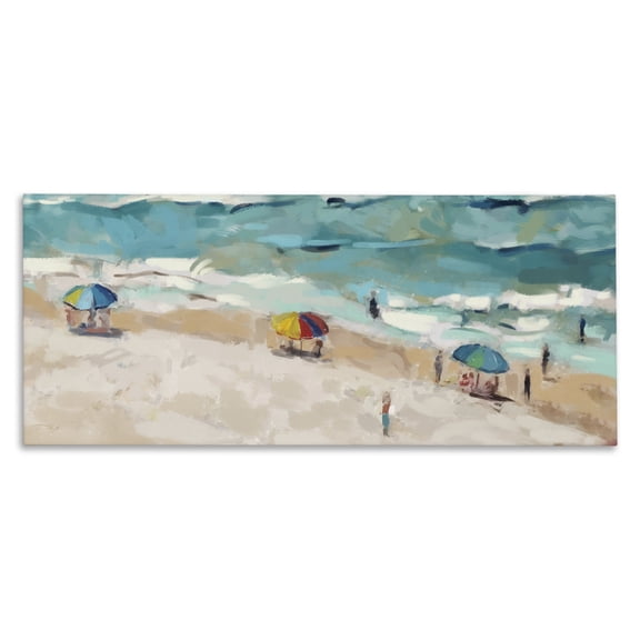 Stupell Industries Contemporary Summer Beachgoers on Shore Canvas Art, 48 x 20, by Ziwei Li