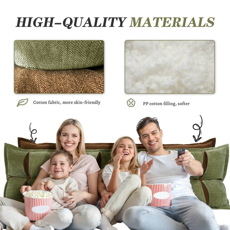 Rounuo Double layer Headboard Reading Pillow Bed Wedge Pillow for Sitting up Backrest Positioning Cushion for Bedroom Dorm Bed Daybed Pillow with Storage Space Green King 76 Walmart