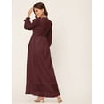 thumbnail image 4 of Moomaya Elegant Solid Long Sleeve Dress - V Neck, Empire Waist, Evening Wear, 4 of 9