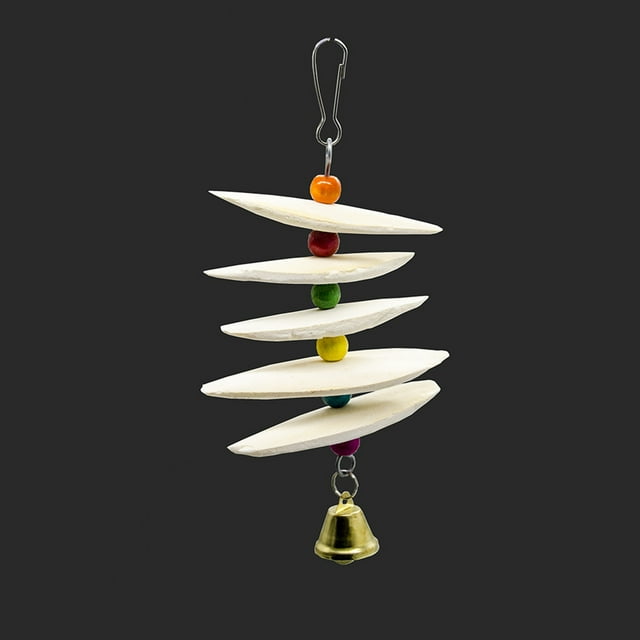 Parrot Natural Cuttlefish Bone Hanging String Calcium Supplement Toy Teething Tools Pet Supplies
