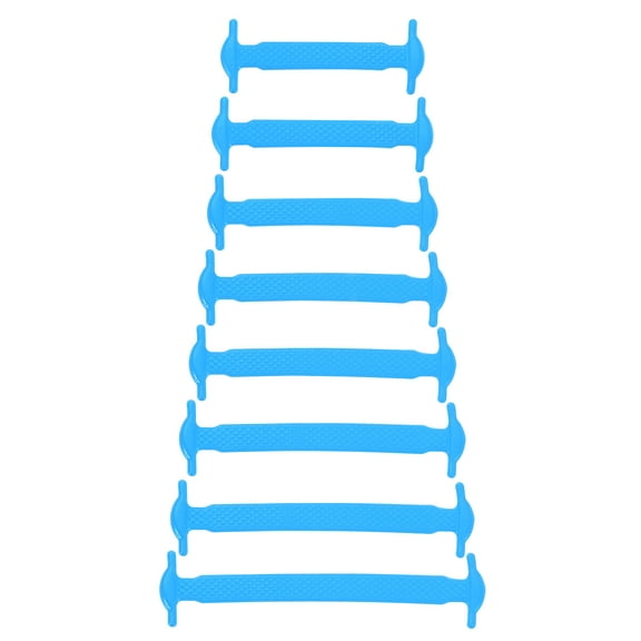 16Pack No Tie Shoe Laces for Adults, Elastic Flat Tieless Shoelaces, Sky Blue