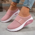 thumbnail image 3 of Rokment Womens Orthotic Air Cushion Chunky Walking Backless Sandals Comfort Breathable Mesh Closed Toe Platform Wedge Slip on Mules Non Slip Work Nursing Clogs Casual Shoes Pink Size 6.5, 3 of 5