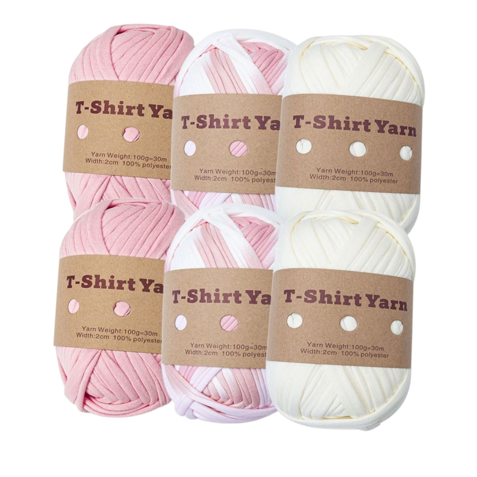 6x Knitting Yarn Spaghetti Yarn Carpet Yarn T-shirt Yarn for Rug Making Macrame Crochet , Set A