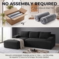 thumbnail image 2 of 96" L-Shaped Sectional Couches for Living Room, Modular Cloud Couch with Chaise, Corduroy Deep Seat Boneless Sofa, No Assembly, Black, 2 of 7