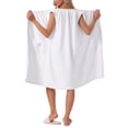 thumbnail image 3 of INSPIRE CHIC Women's Terry Cloth Robe Absorbent Snap-Button Bath Wrap with Pockets & Flattering Neckline M White, 3 of 6