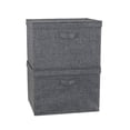 thumbnail image 6 of Household Essentials Wide Storage Box With Lid Box, 15”x15”x10”, Canvas Sides With Cardboard Reinforcement, Closet Storage Solution, Includes Handle for Easy Access, Graphite, 6 of 8