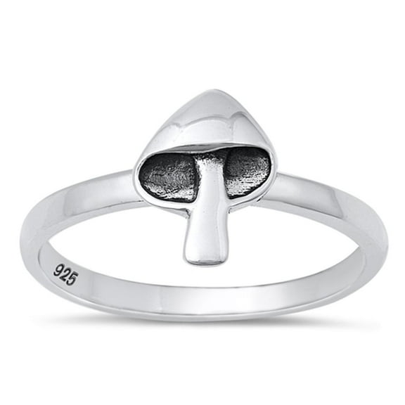 Beautiful Mushroom Ring .925 Sterling Silver Toadstool Band Jewelry Female Male Unisex Size 8