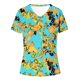 thumbnail image 3 of Tops Florales para las Mujeres, Casual V-Cuello Camiseta de Manga Corta Blusa de Moda Hecha de Estante de Imitación para Toda la Temporada de Uso Diario, Tops Cortos para las Mujeres, 3 of 4