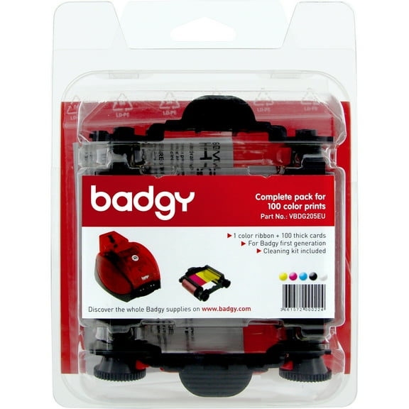 Evolis Badgy-Basic, Thick Consumable Kit, Compatible with original Badgy-Basic only, part #BDG101FRU