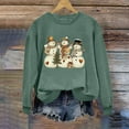 thumbnail image 5 of SYMOID Womens Christmas Green Snowman Print Sweatshirt, Loose Fit Crewneck Cotton Long Sleeve Holiday Apparel,Size 2XL, 5 of 6