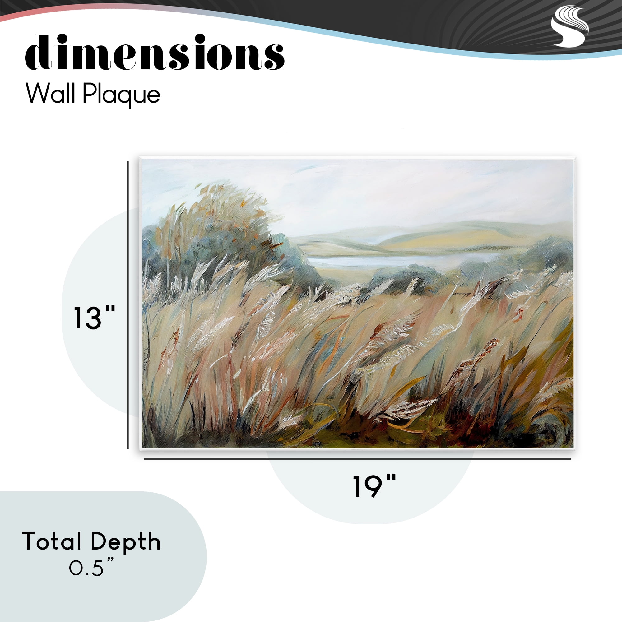 Windy Meadow Distortion Wall Plaque Art, design by Sasha