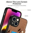thumbnail image 3 of Nalacover For iPhone 13 Case Ring Holder Kickstand with Credit Card Holder, Back Flip Premium Leather Magnetic Clasp Removable Wirst Hand Strap Cover For iPhone 13, Brown, 3 of 14