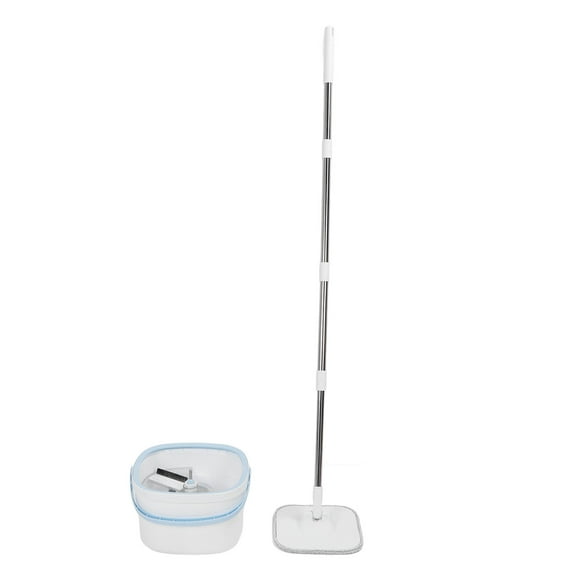 Spin Mop, Spin Mop and Bucket Set Self Wringing Microfiber Dirty and Clean Water Self Separation for Tile