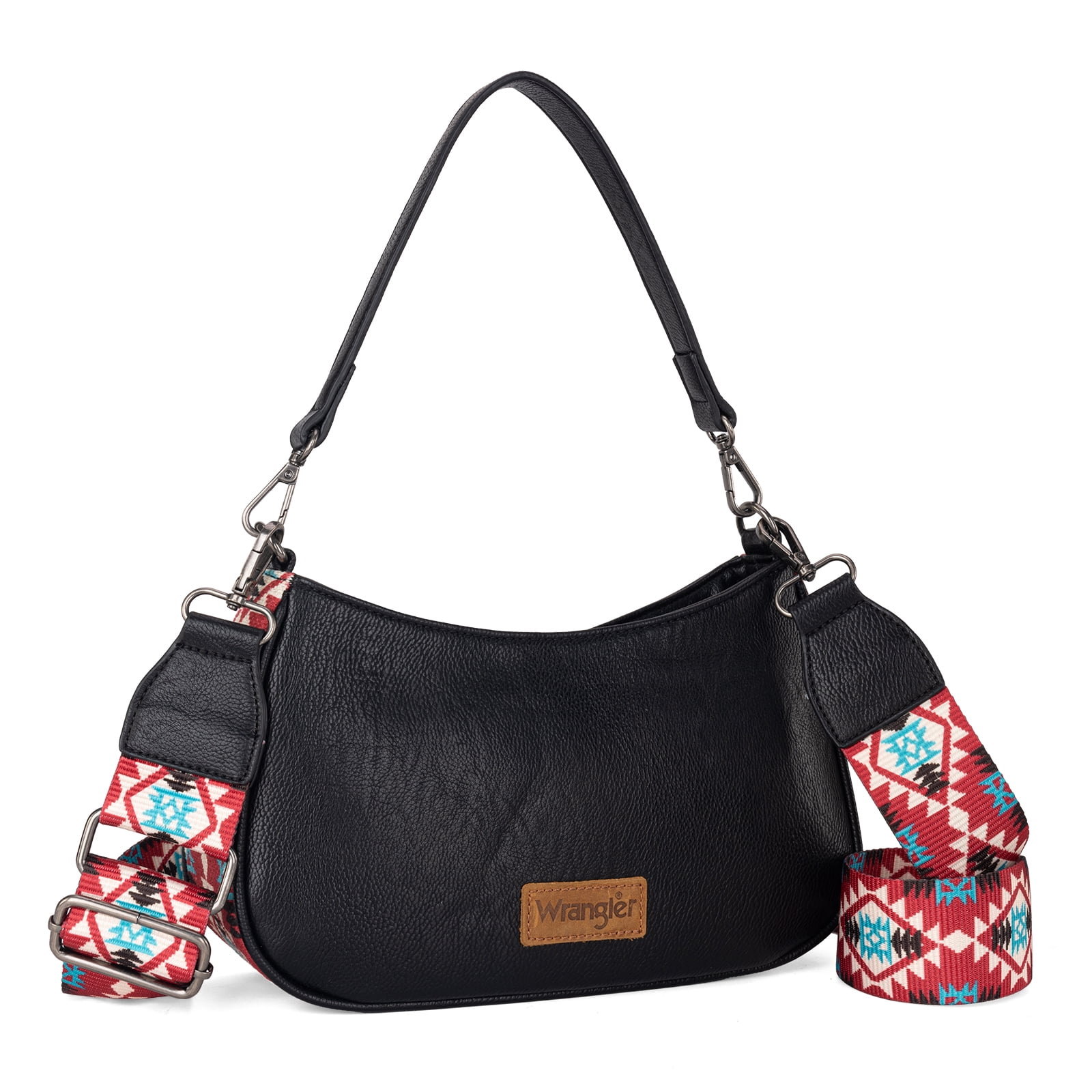 Wrangler Hobo Purse for Women Shoulder Purses Bag with Detachable Strap, Black