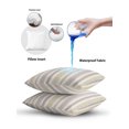 thumbnail image 6 of Outdoor Pillows Waterproof, Farmhouse Stripe Bedding Throw Pillows with Insert for Couch Sofa Bed, Boho Country Vintage Purple Striped 16x16 Inch Pillowcases Decorative Camping Patio Pillow Set of 1, 6 of 7