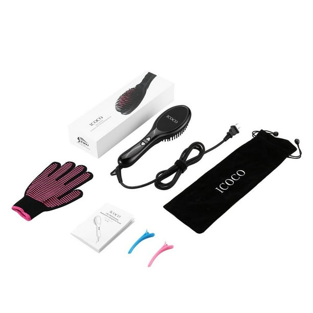 Icoco 3 In 1 Mch Heating Floating Ionic Straightener Brush With Anti Scald Portable Frizz Free Hair Care Silky Straight Comb Walmart Com Walmart Com