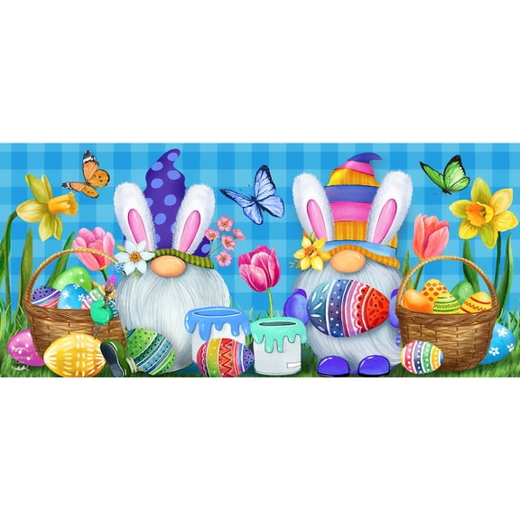 Briarwood Lane Easter Gnomes Mini Mat 22x10 Indoor Outdoor For Easter Doormat