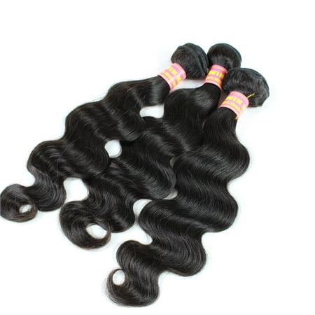 BOWIN Brazilian Virgin Body Wave Hair Weaves 3 Bundles, (Best Weave For Natural 4b Hair)