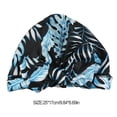 thumbnail image 5 of Bearachild Ducha Cabello seco Gorros de baño Estampado de flores Banda elástica impermeable Hem Cover Beanie Turban Hat Mujeres Niñas Black leaf Type3 NO3 Bearachild HA062078-21B, 5 of 5