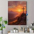 thumbnail image 4 of Qisvanset Christian Cross Sunset Religious Canvas Wall Art 15.75x11.81 INCHES, 4 of 8