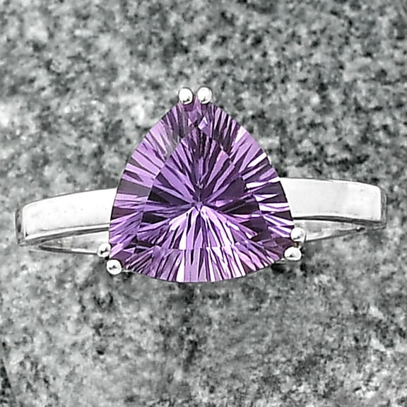 Natural Amethyst Concave - Brazil 925 Sterling Silver Ring s.7 Jewelry DGR1109_A_7 R-1020