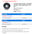 thumbnail image 2 of Drive Belt Tensioner Pulley - Compatible with 2004 - 2009 Cadillac SRX 3.6L V6 Gas - AC Delco, 2 of 2