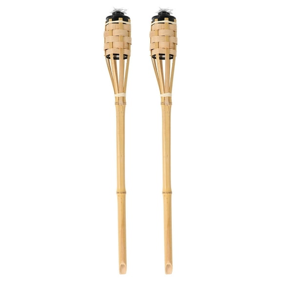 GAXIRE Garden Torch Lights Bamboo Beige For Outdoor Events Celebrations 2Pcs 23.2X2.0X2.0In
