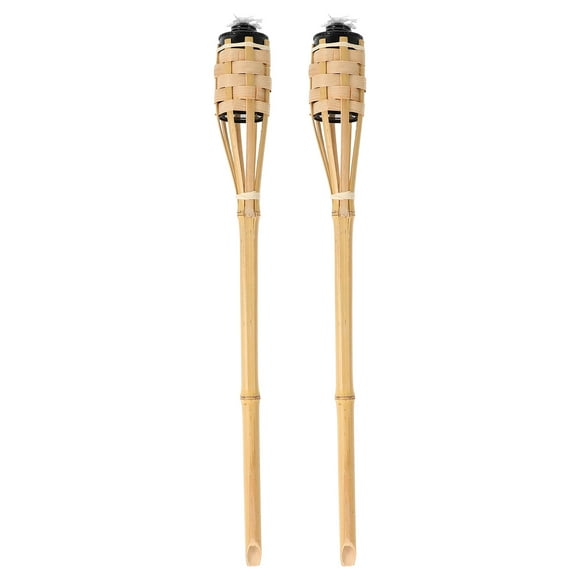 2 piezas de antorcha de bambú para jardín, decoración de fiestas y festivales, tejido de bambú