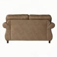 thumbnail image 4 of Modern Leather Loveseat with Antique Bronze Nailheads for Living Room (85×80×75cm), 4 of 10