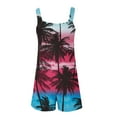 thumbnail image 5 of Sakmal Pink Casual Rompers for Women Tropical Sleeveless Scoop Neck Beach Outfits Short Jumpsuits Hawaiian Rompers, 5 of 5