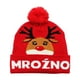 thumbnail image 2 of Adornos navideños, gorro navideño LED de moda invernal, gorro de punto con estampado de Papá Noel y pompón, gorro de lana con protección cálida para las orejas, imprescindible para la decoración navid, 2 of 6