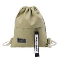 thumbnail image 1 of AMERTEER School Sports Canvas Drawstring Bag Sack Fitness Zipper Storage Pack Rucksack Backpack, 1 of 5