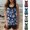 Blue, variant on pstuiky Womens Swimsuits Print Crew Neck High Waist Adaptable Two Piece Bathing Suits Swim Dress Tankinis with Boy Shorts Swim Suit Women