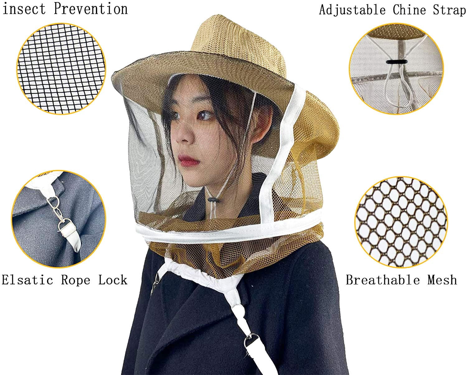Beekeeping Veil Hat Beekeeper Hat with Anti-bee Netting Professional Bee Keeping Supplies