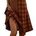 thumbnail image 5 of QUNYINEY Summer Women's Dresses A Line Midi Short Sleeve Plaid Shirt Dress Collared Loose Fit Flowy Vacation Casual Dresses, 5 of 5