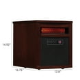 Powerheat Electric Quartz Infrared Heater with Safer Plug, Dark Cherry