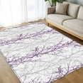 thumbnail image 4 of 6x9 Area Rugs, Purple Grey Branch Non-Skid Rubber Backing Large Rectangle Rugs - Living Room Bedroom Home Office, Spring Summer Pastoral Botanical Indoor Floor Mat Carpets Washable Rug, 4 of 9