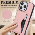 thumbnail image 2 of For Apple iPhone 15 Pro Max Wallet Case Ultra-Slim Profile Vintage Leather Texture, Wallet For Women Men Card Holder Magnetic Clasp Kickstand Folio Case,Pink,For iPhone 15 Pro Max, 2 of 7