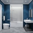 thumbnail image 2 of ANZZI Grand Series 30 in. by 55 in. Frameless Hinged Tub Door in Brushed Nickel, 2 of 11