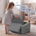 thumbnail image 6 of babyeap Kids Sofa,2-in-1 Soft Toddler Couch Fold Out,Toddler Chair Baby Convertible Couch for Girls and Boys,Deep Gray, 6 of 8