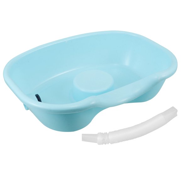 Hemobllo Portable Hair Washing Basin in Light Green with Comfortable Design and Drainage for Bedside Use