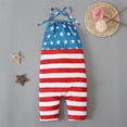 thumbnail image 2 of Rompers for Girls Eye Catching Patriotic Style Print Sleeveless Square Neck Girls Strap Backless Romper Holiday Vacation Outfit, 2 of 9