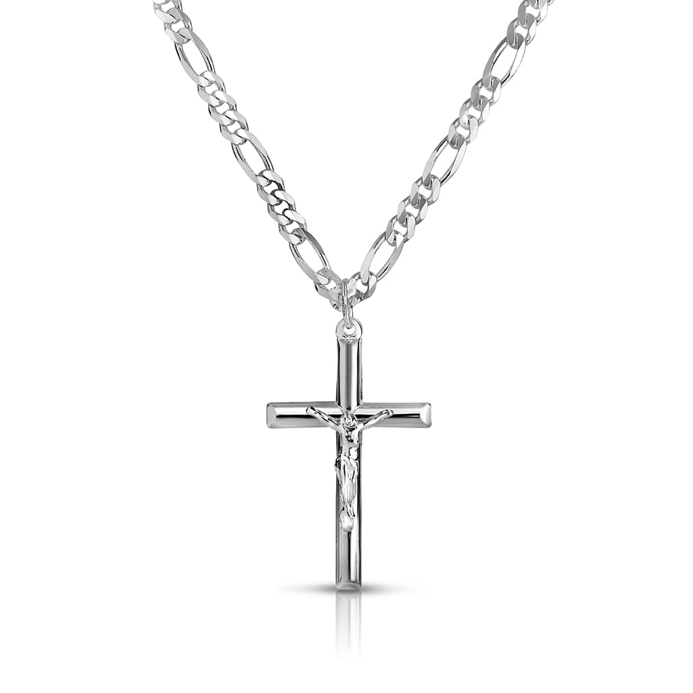 Men's 18K Yellow Gold Plated Crucifix 