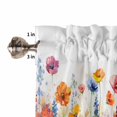 thumbnail image 5 of Half Window Curtains 24 Inches Long, Pastoral Botanical Window Treatment Curtain Drapes, Watercolor Spring Summer Flowers Short Curtains Tiers for Kitchen Over Sink, 27.5"x24", 2 Panels, 5 of 7