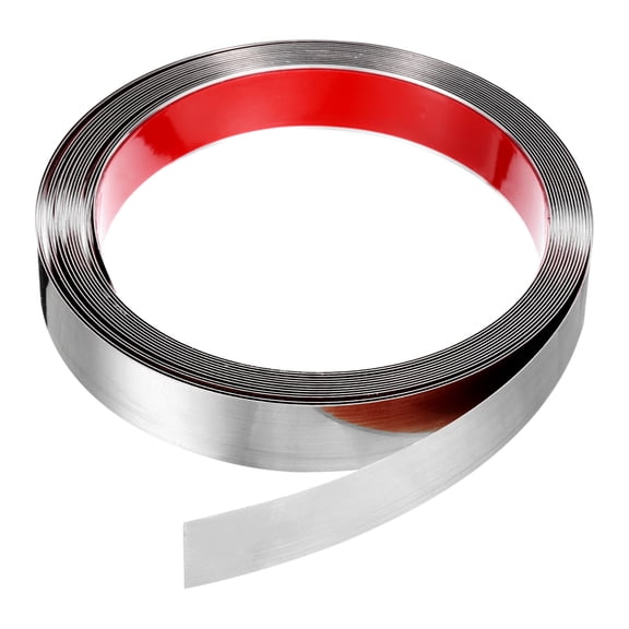 Uxcell 1" x 20ft Peel and Stick Metal Molding Wall Trim Strip Mirror Like Silver