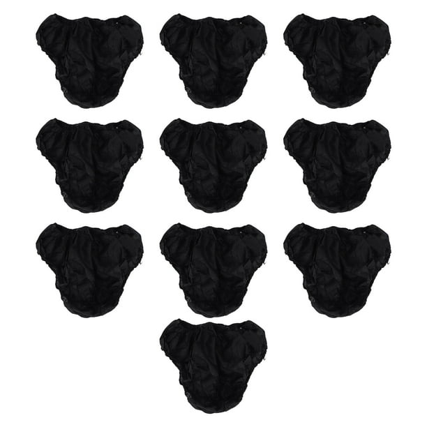 10 piezas de ropa interior desechable para hombre, portátil, para baño de pies, spa, sauna, salón de belleza, calzoncillos suaves y transpirables, color negro