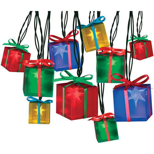 Starry Night Light Multicolor Gift Boxes Christmas Lights, 10Count