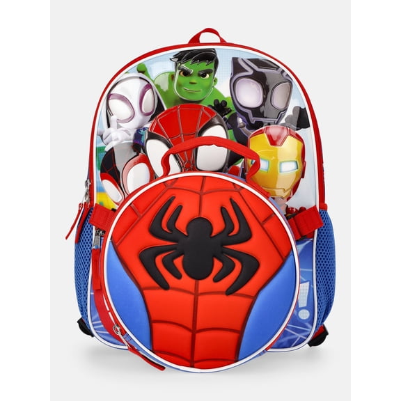Marvel Spidey and Friends 14" Toddler Backpack with Lunch Kit - Blue