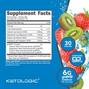 KetoLogic Keto BHB (Strawberry Kiwi Flavor) 30 Servings - Exogenous Ketone Supplement with goBHB, Beta-Hydroxybutyrate Salts