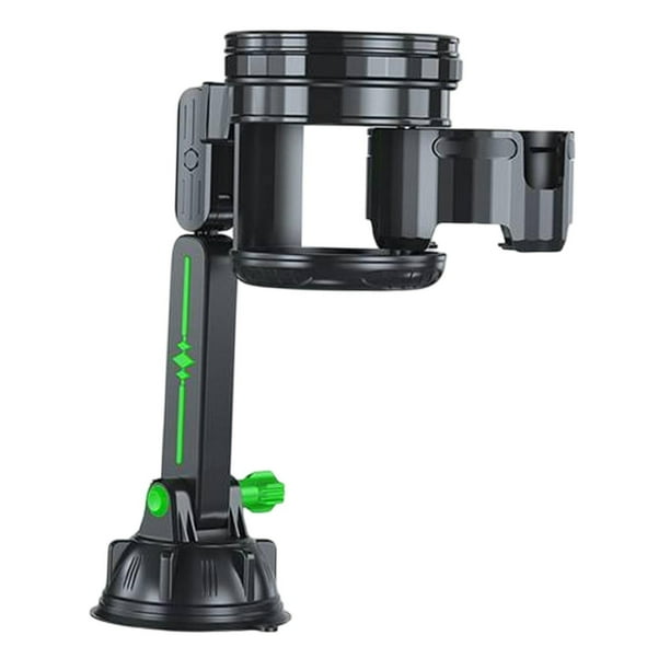 Portavasos para consola de coche con ventosa, universal, para botellas Verde largo